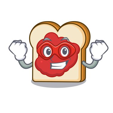 Süper kahraman ekmek reçel karakter karikatür ile