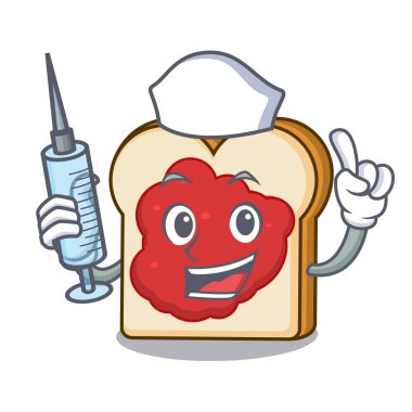 Hemşire ekmek reçel karakter karikatür ile