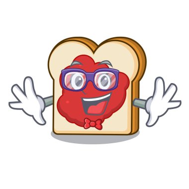 Geek ekmek reçel karakter karikatür ile