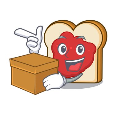 Reçel karakter karikatür ile ekmek kutusu