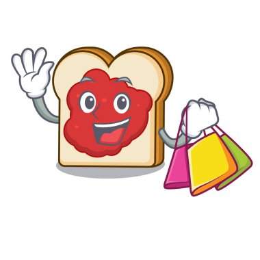 Ekmek reçel karakter karikatür ile alışveriş