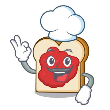 Şef ekmek reçel karakter karikatür ile