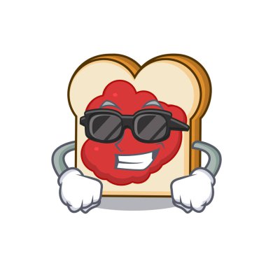 Reçel karakter karikatür ile süper cool ekmek