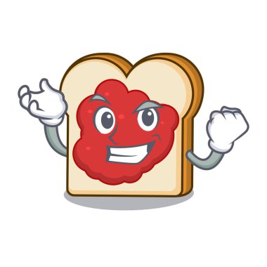 Reçel karakter karikatür ile başarılı ekmek