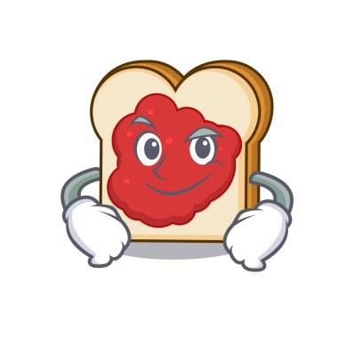 Reçel karakter karikatür ile Smirking ekmek