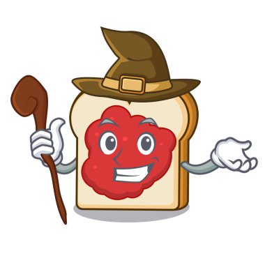 Cadı ekmek reçel maskot karikatür ile