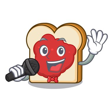 Ekmek reçel maskot karikatür ile şarkı