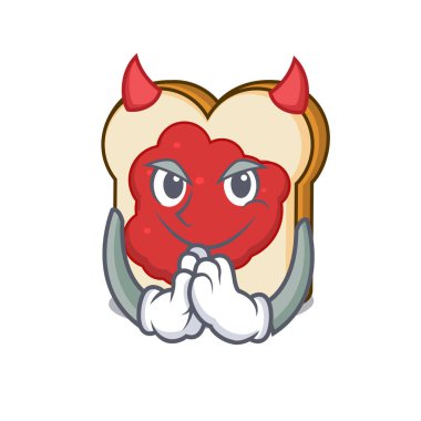 Şeytan ekmek reçel maskot karikatür ile