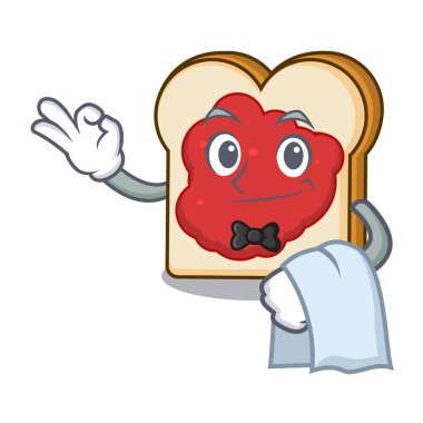 Garson ekmek reçel maskot karikatür ile