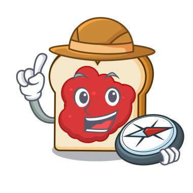 Explorer ekmek reçel maskot karikatür ile