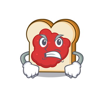 Reçel maskot karikatür ile kızgın ekmek