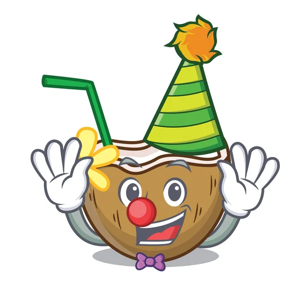 Palyaço kokteyl Hindistan cevizi maskot çizgi film