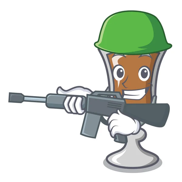 Ejército irlandés personaje de café de dibujos animados — Vector de stock