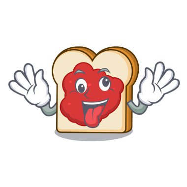 Reçel maskot karikatür ile deli ekmek