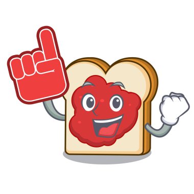 Köpük parmak ekmek reçel maskot karikatür ile