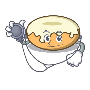 Doktor çörek şeker karakter karikatür ile