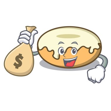 Para çantası çörek ile şeker karakter karikatür ile