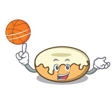 Basketbol çörek ile şeker karakter karikatür ile