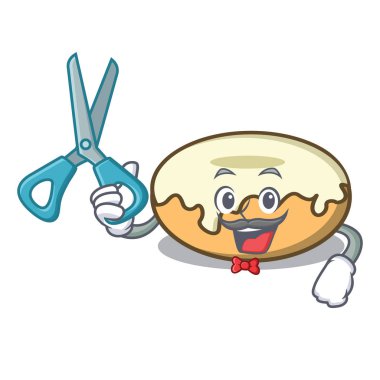 Kuaför çörek şeker karakter karikatür ile