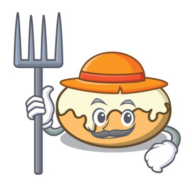 Çiftçi çörek şeker karakter karikatür ile