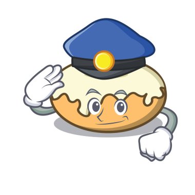 Polis çörek şeker karakter karikatür ile