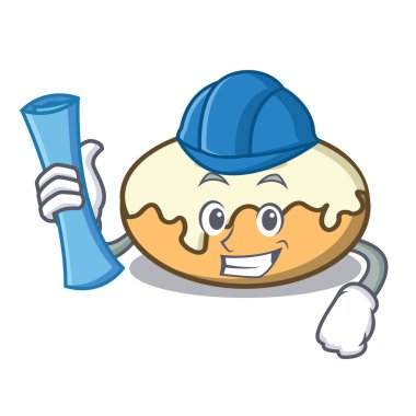 Çörek şeker karakter karikatür ile Mimar