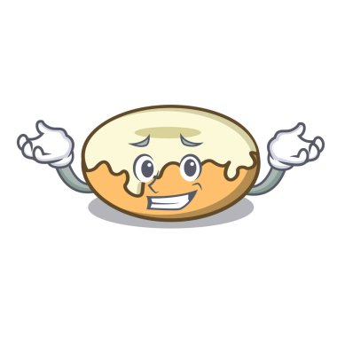 Şeker karakter karikatür ile sırıtan çörek