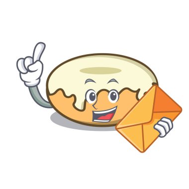 Zarf çörek ile şeker karakter karikatür ile