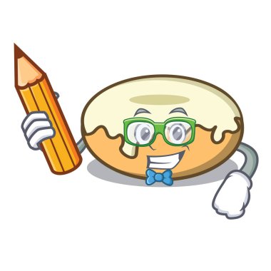 Öğrenci çörek şeker karakter karikatür ile