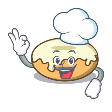 Şef çörek şeker karakter karikatür ile