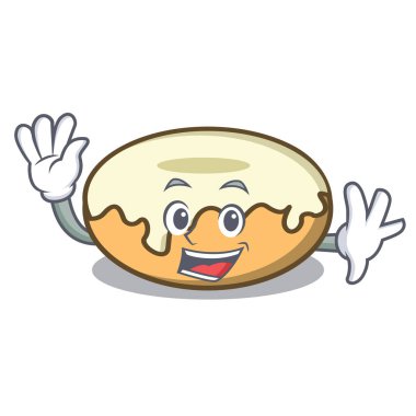 Çörek şeker karakter karikatür ile sallayarak