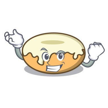 Şeker karakter karikatür ile başarılı çörek