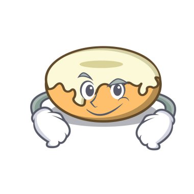 Şeker karakter karikatür ile Smirking çörek