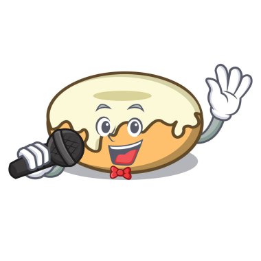 Şarkı çörek şeker maskot karikatür ile