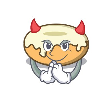 Şeytan çörek şeker maskot karikatür ile