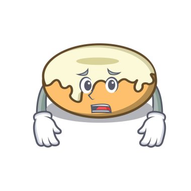 Korkarım çörek şeker maskot karikatür ile