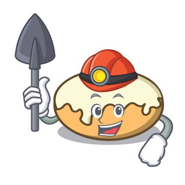 Madenci çörek şeker maskot karikatür ile