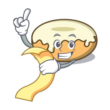 Menü çörek ile şeker maskot karikatür ile