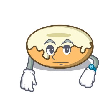 Çörek şeker maskot karikatür ile bekliyor