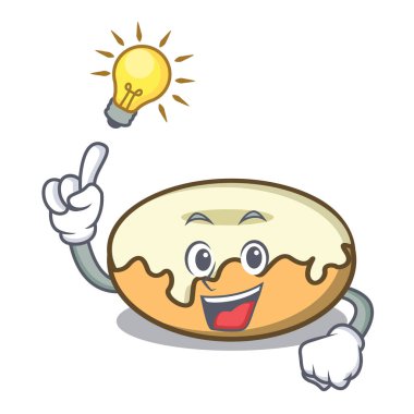 Bir fikir çörek şeker maskot karikatür ile var