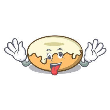 Şeker maskot karikatür ile deli çörek