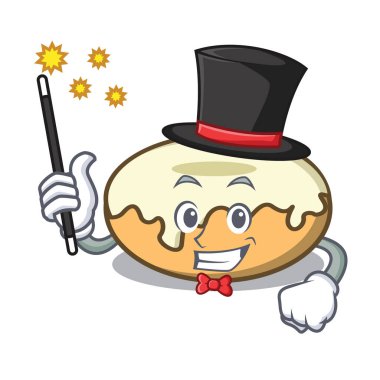 Sihirbaz çörek şeker maskot karikatür ile