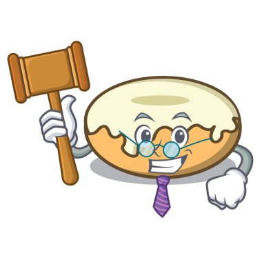 Yargıç çörek şeker maskot karikatür ile