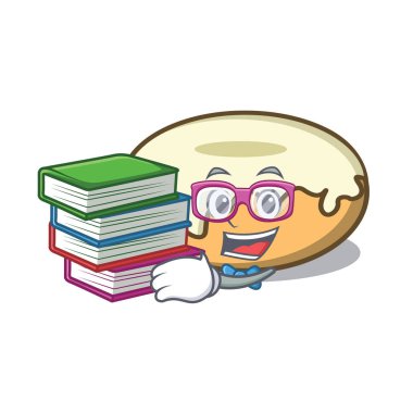 Öğrenci kitap çörek şeker maskot karikatür ile ile