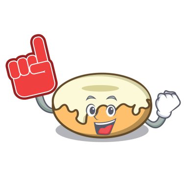 Köpük parmak çörek şeker maskot karikatür ile