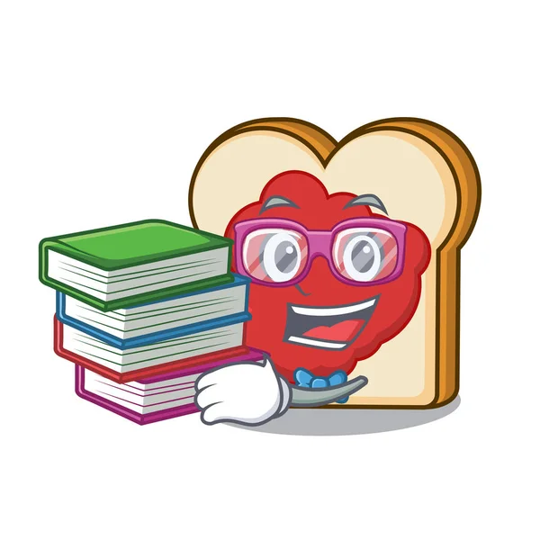Öğrenci kitap ekmek reçel maskot karikatür ile ile