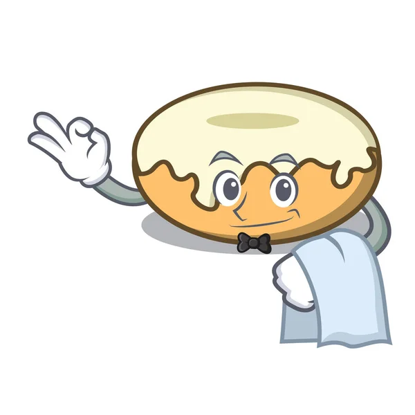 Garson çörek şeker maskot karikatür ile — Stok Vektör