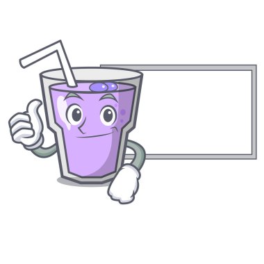 Başparmak yukarıya kurulu berry güler yüzlü karakter karikatür ile