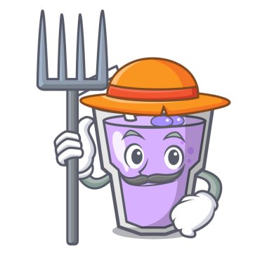 Çiftçi berry güler yüzlü karakter karikatür