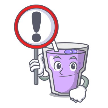 İşareti berry güler yüzlü karakter karikatür ile